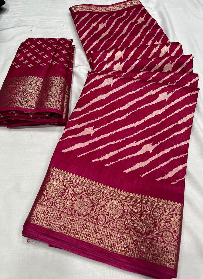 Wow Lehriya Dola Silk With Jecurd Border Saree Catalog